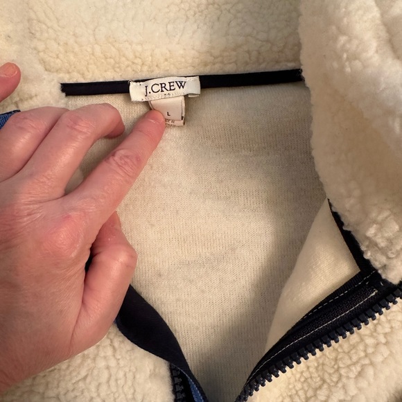 J Crew Fleece pullover jacket. Good used condition. Size L. - Picture 5 of 7